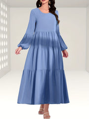 Ruched Lantern Sleeve Maxi Dress Women's Clothing