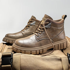 Men's Round Toe Lace-up Boots
