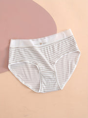 5pcs Bunny Print Striped Briefs Women's Lingerie & Underwear
