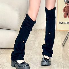 Y2K Ripped Knitted Leg Warmers Knee High Socks Women's Stockings