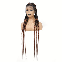Synthetic Extra Long Braided Lace Front Wig for Women 91 cm