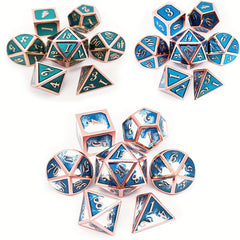 7pcs Emerald & Metal Dice Set - Durable & Stylish Solid Dice