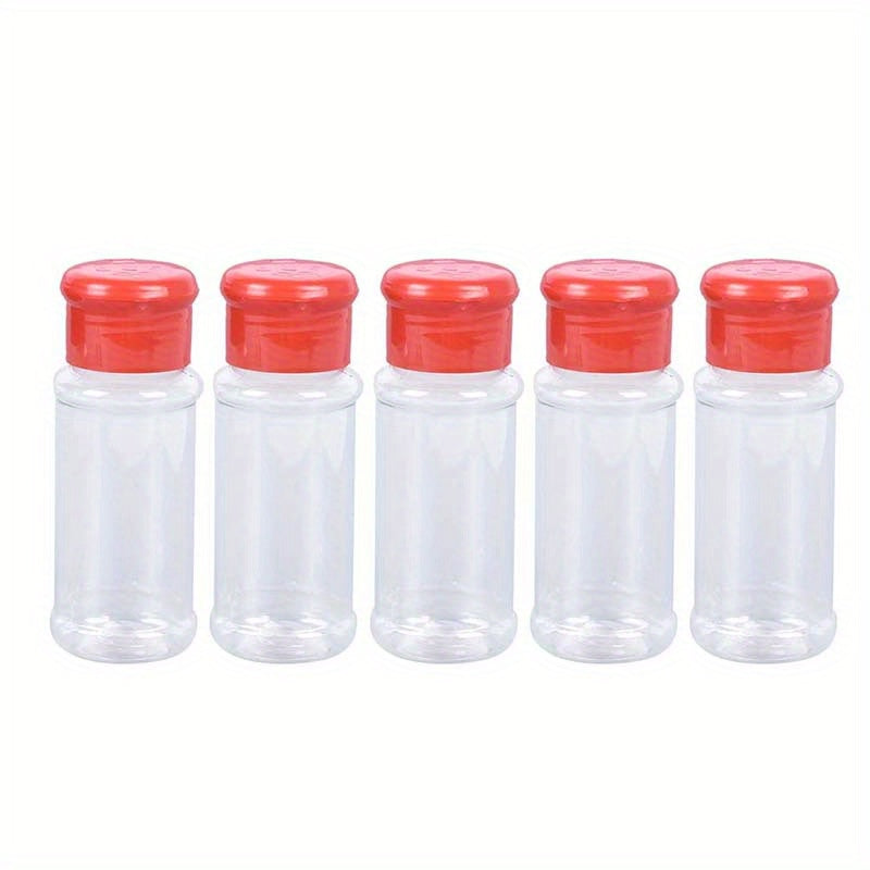 5pcs Spice Shakers Plastic Seasoning Jar, Creative Design, Salt Pepper Storage