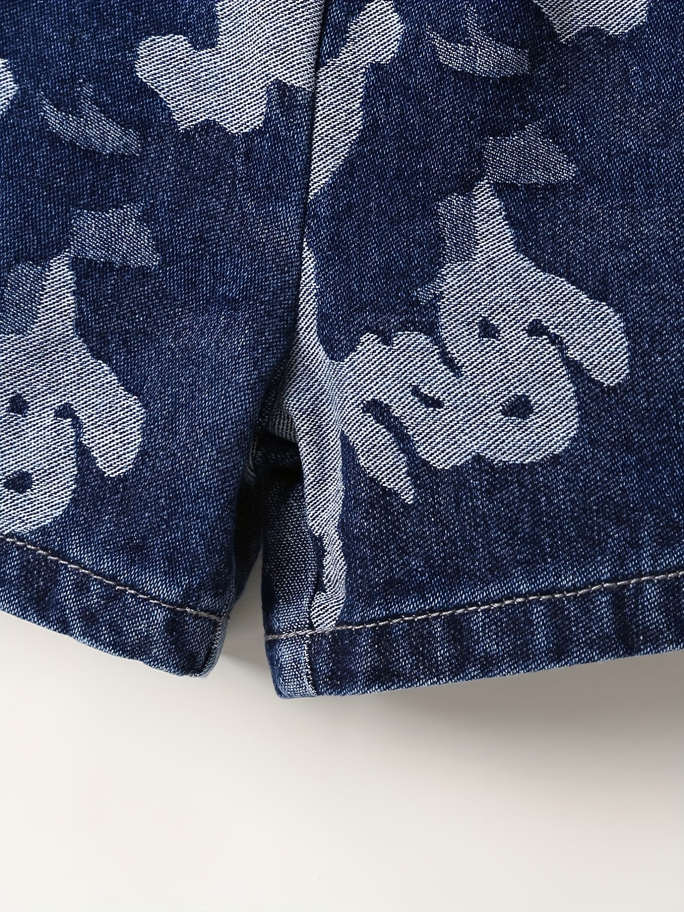 Boys Camo Denim Shorts, Comfortable Elastic Waist, Summer Outdoor