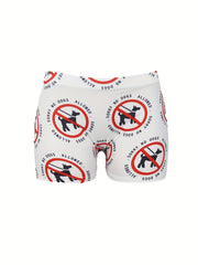 Graphic Print Skinny Shorts for Women