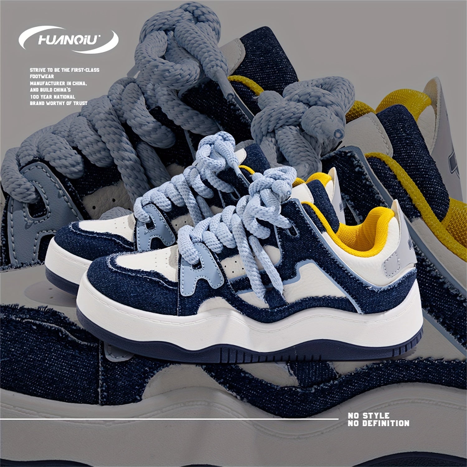 Sporty Block Lace-up Platform Sneakers for Women