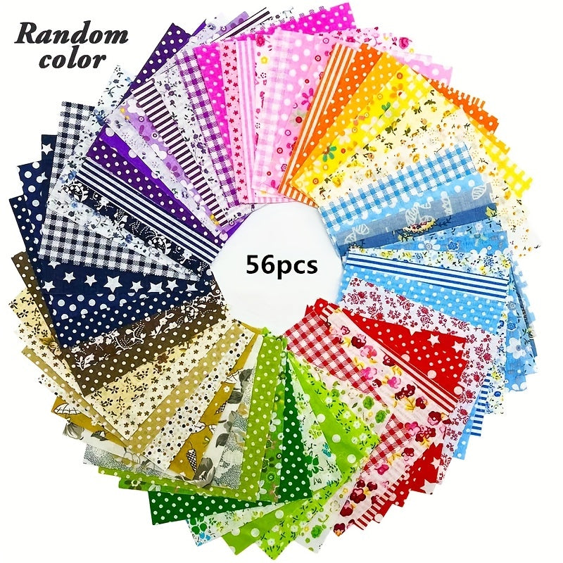 56pcs Floral Printed Cotton Squares Fabric for Quilting DIY Craft Scrapbooking