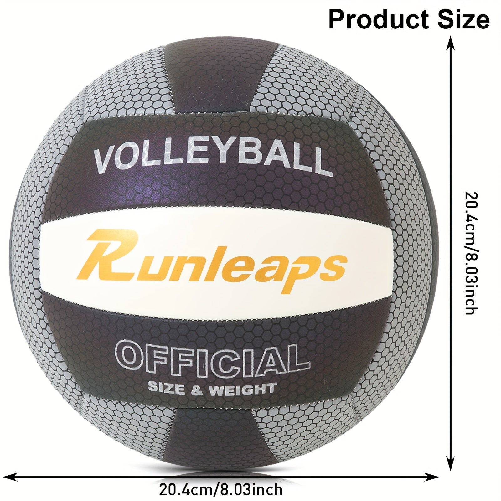 Size 5 Holographic Reflective Volleyball for Indoor & Outdoor Training