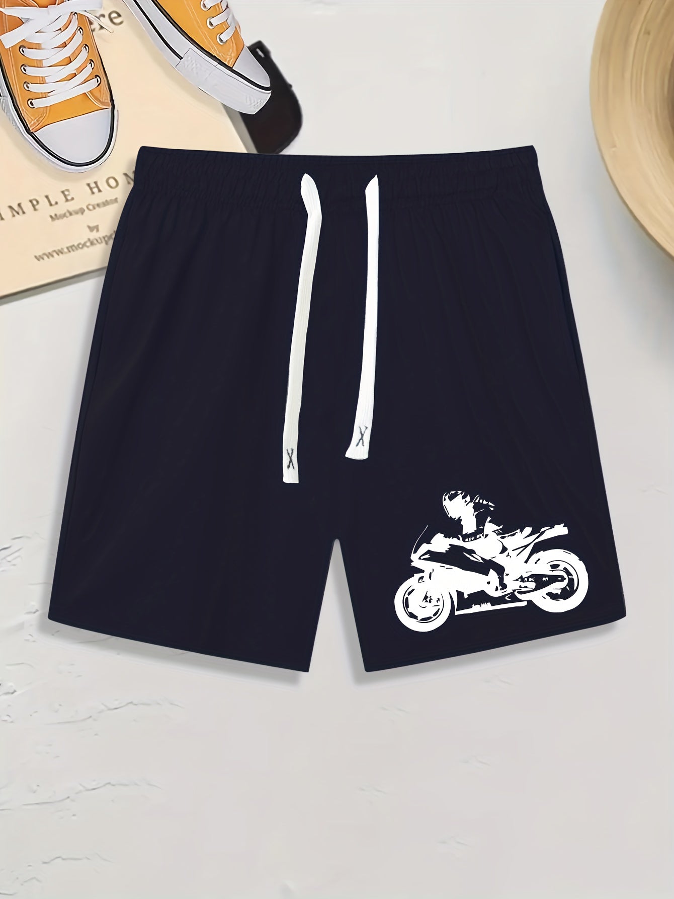 Men's Graphic Motorbike Shorts Breathable Drawstring Summer Outdoor