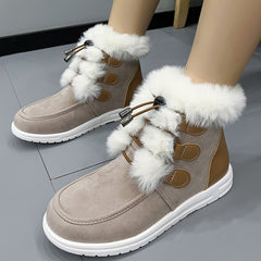Women's Faux Fur Lined Plush Thermal Snow Boots High Top