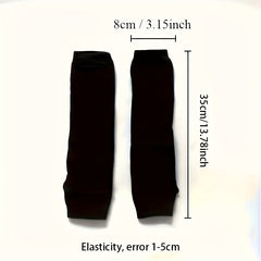 2 Pairs Unisex Long Arm Sleeves Fingerless Gloves for Warmth & Sun Protection