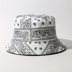 Unisex Sunshade Bucket Hat with Cashew Flower Design for Outdoor Travel