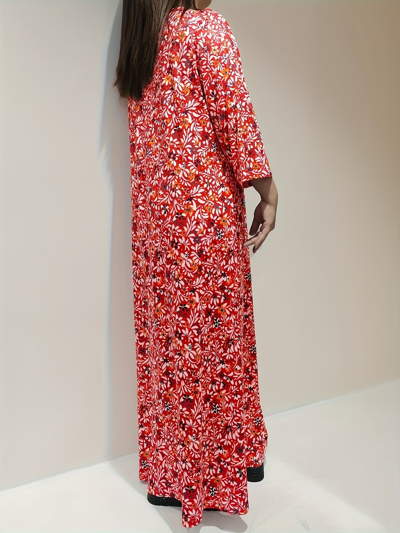 Boho Nightdress Women's Plus Allover Floral Print