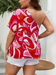 Vacay Blouse One Shoulder Backless Top