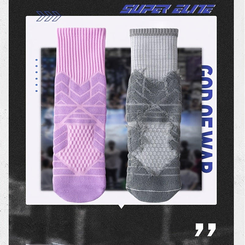 Men's Mid Crew Sport Socks Non Slip Shock Absorption Breathable Athletic Socks