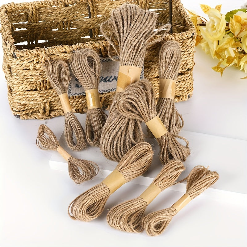 1pc Natural Jute Rope 3 Strands Braided Jute Rope Christmas Decoration Bundle