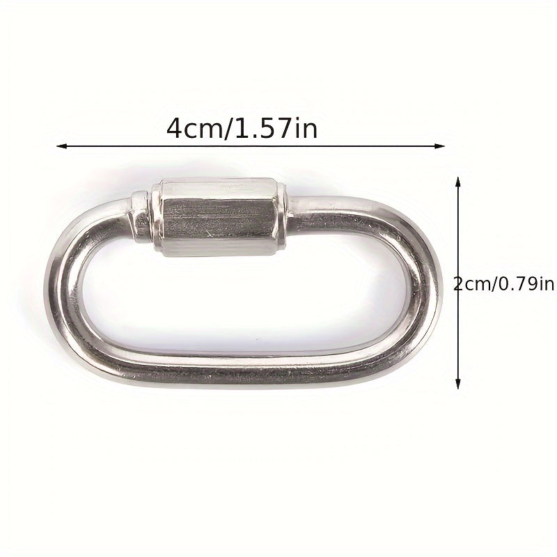 2Pc Stainless Steel Quick Link Carabiners Safety Snap Hook