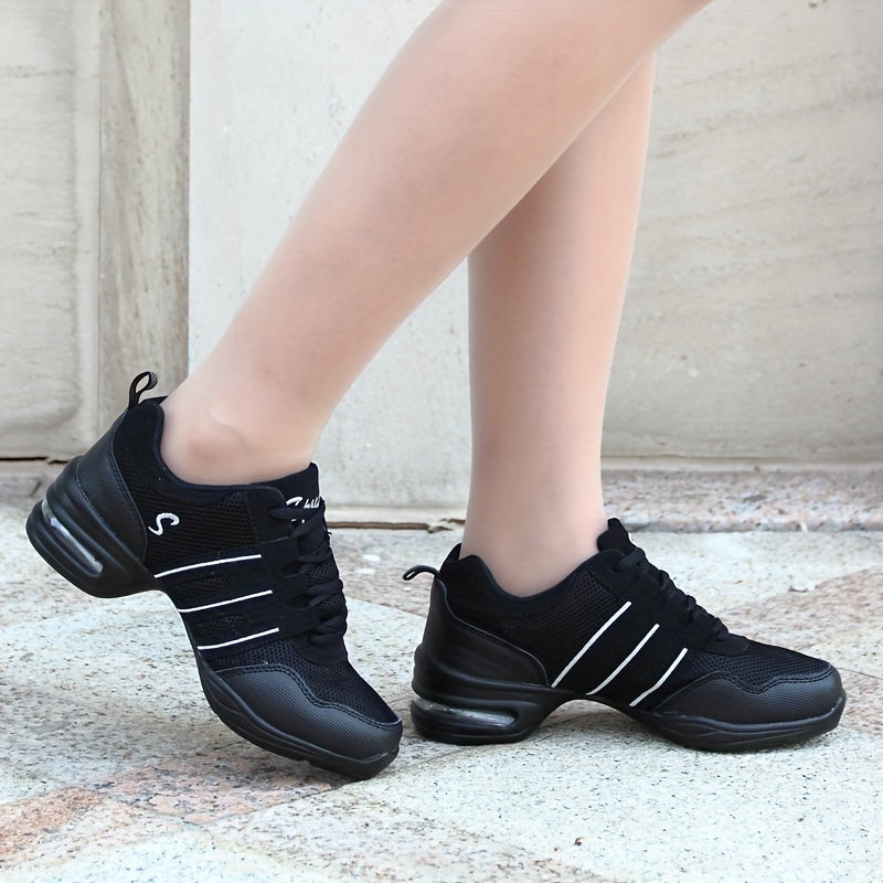 Women's Lace-up Jazz Dance Shoes Split Sole Mesh Sneakers