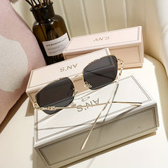 Vintage Metal Square Sunglasses UV Protection