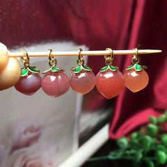 Southern Red Agate Peach Pendant Necklace Earrings Bracelet DIY Jewelry