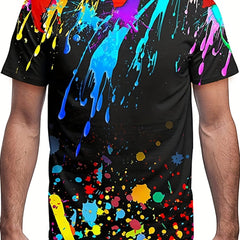 Men's Colorful 3D Print T Shirt Comfy & Stretchy Tee Top