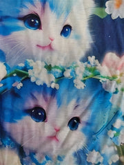 Floral Kitten Dress for Girls - Cute Summer Outfit