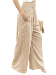 Wide Leg Pants High Waist Casual Loose Straight Fit Comfy Spring & Summer Pants