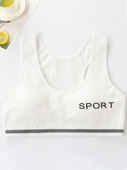 4pcs Teen Girls Cotton Sport Bra Stretchy Underwear Vest