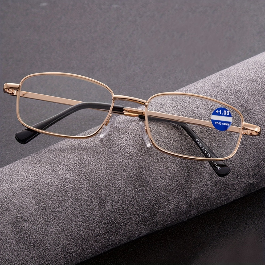 Light Blocking Reading Glasses Rectangle Lens Metal Glasses