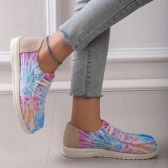 Women's Tie Dye Sneakers Low Top Canvas Shoes