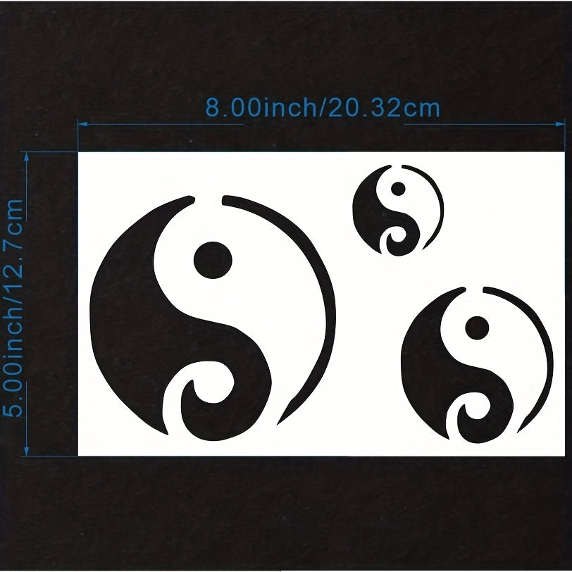 Yin Yang Stencil 12.7x20.32 cm for Painting Wall Wood Fabric Furniture