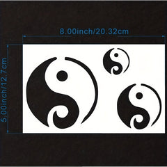 Yin Yang Stencil 12.7x20.32 cm for Painting Wall Wood Fabric Furniture