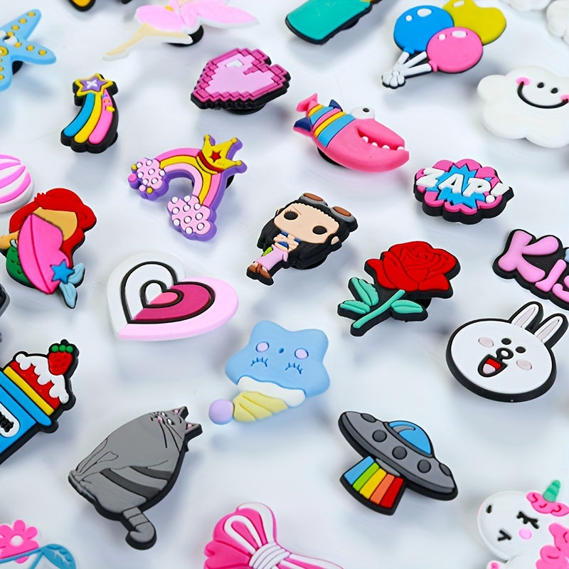 30PCS 50PCS Random Cartoon Anime Shoe Charms For Crocs And Shoe Decor