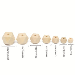 30pcs 10pcs DIY Octagonal Wood Jewelry Accessories 10 25mm Octagonal Beads