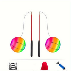 Inflatable Yoga Rainbow Balls With Handle for Body Building
