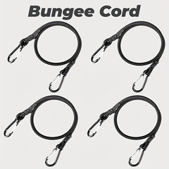 4pcs Bungee Cord Carabiner Hook Heavy Duty Straps Elastic Rope Outdoor
