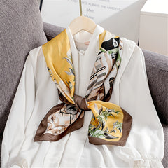 Yellow Square Scarf Classic Print Windproo...