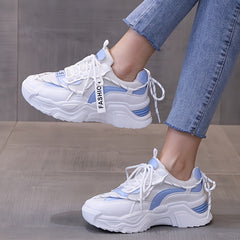 Chunky Mesh Lift Sneakers Breathable Low Top Shoes Women's Footwear