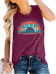 Rainbow Print Sleeveless Tank Top for Women