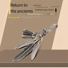 Antique Metal Pendant Keychain Hip Hop Style Waist Hanging Keychain Gift