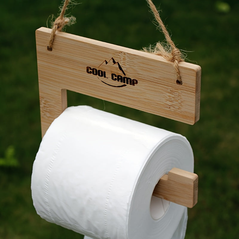 Wooden Tissue Holder for Camping and Picnic Hanging Rack for Towels