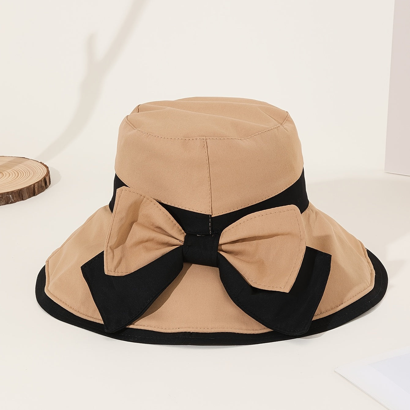 Women's Block Bow Bucket Hat Basin Hat