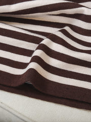 Striped Hoodie Drawstring Long Sleeve Midi Dress Women's Plus