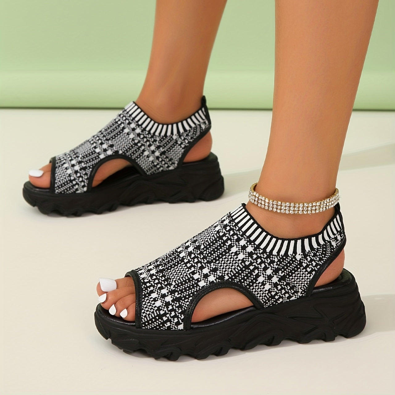Women's Cut Out Wedge Sandals Open Toe Thick Sole Sports Sandals