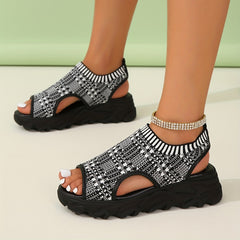Women's Cut Out Wedge Sandals Open Toe Thick Sole Sports Sandals