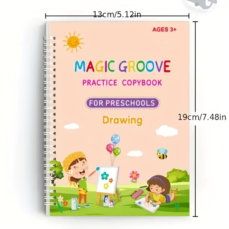 Children's Educational Set: 4 Books, 1 Pen, 6 Refills, Holder