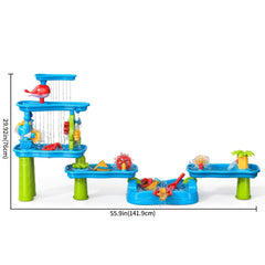 Kids Outdoor Beach Game Table with Shovel Bucket and Molds