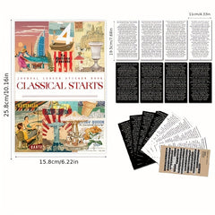 DIY Retro Journal Stickers Kit - Literary & Artistic Floral Butterfly Materials