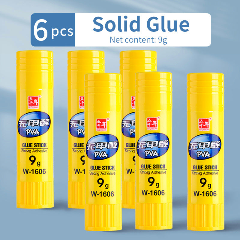 6pcs 1.26oz Colorless Glue Stick Washable Safe School Supplies