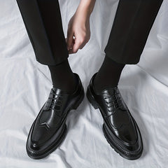Men's Brogue Wingtip Derby Shoes Lace up Front Dress Shoes